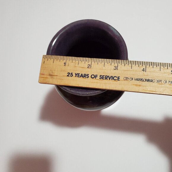 Purple and Yellow Pottery Vase signed St. Myers 2006 - Picture 5 of 11